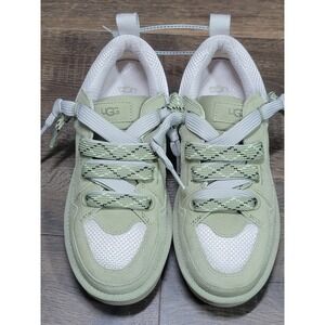 UGG 1168890 Sage Green Suede Mesh Chunky Platform Sneakers Womens 8 EU 39